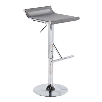 Mirage Ale Contemporary Adjustable Bar Stool in Chrome and Black Mesh By LumiSource | Bar Stools | Modishstore - 8