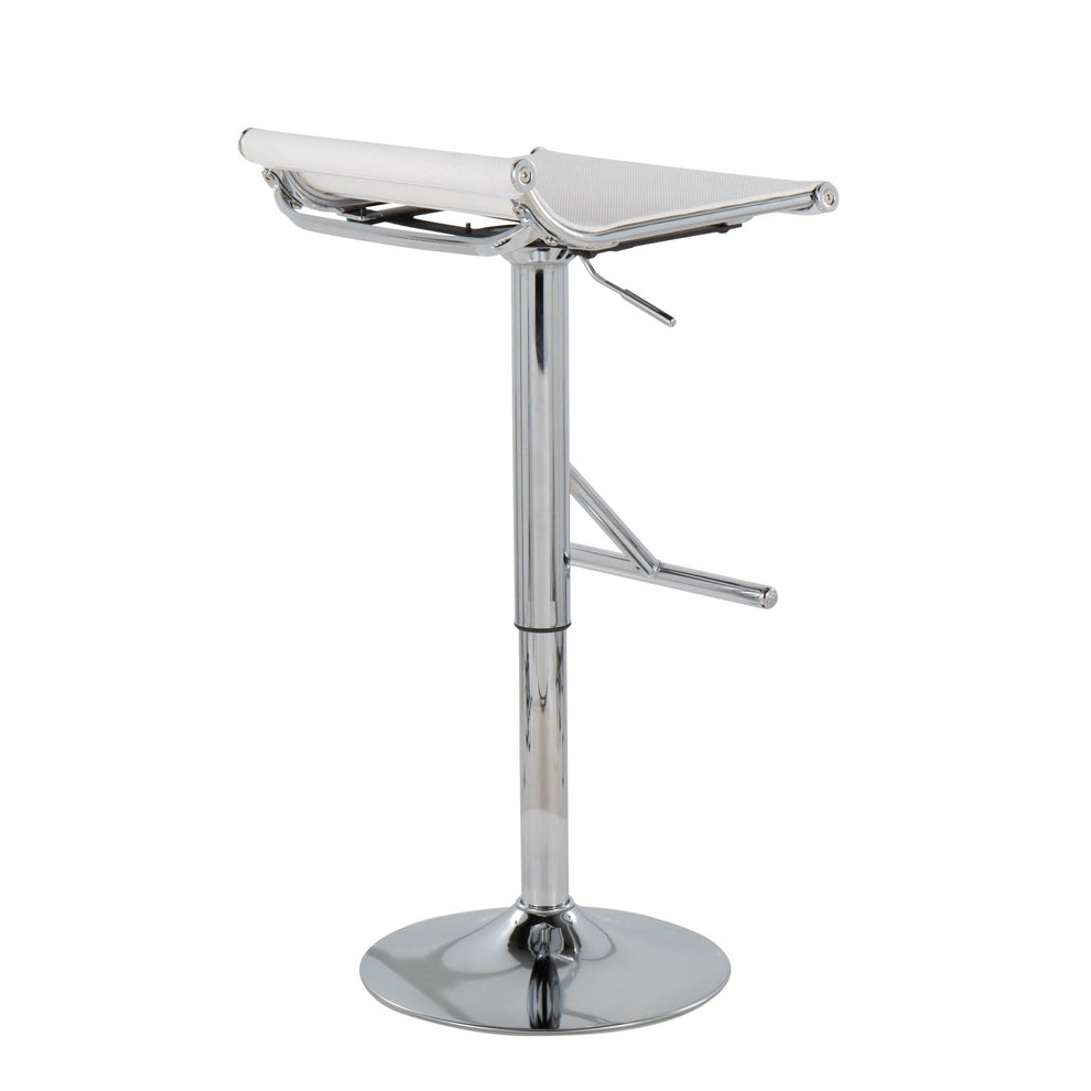 Mirage Ale Contemporary Adjustable Bar Stool in Chrome and Black Mesh By LumiSource | Bar Stools | Modishstore - 19