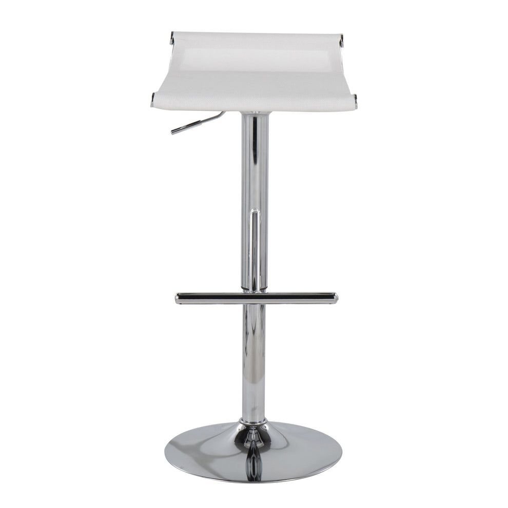 Mirage Ale Contemporary Adjustable Bar Stool in Chrome and Black Mesh By LumiSource | Bar Stools | Modishstore - 21
