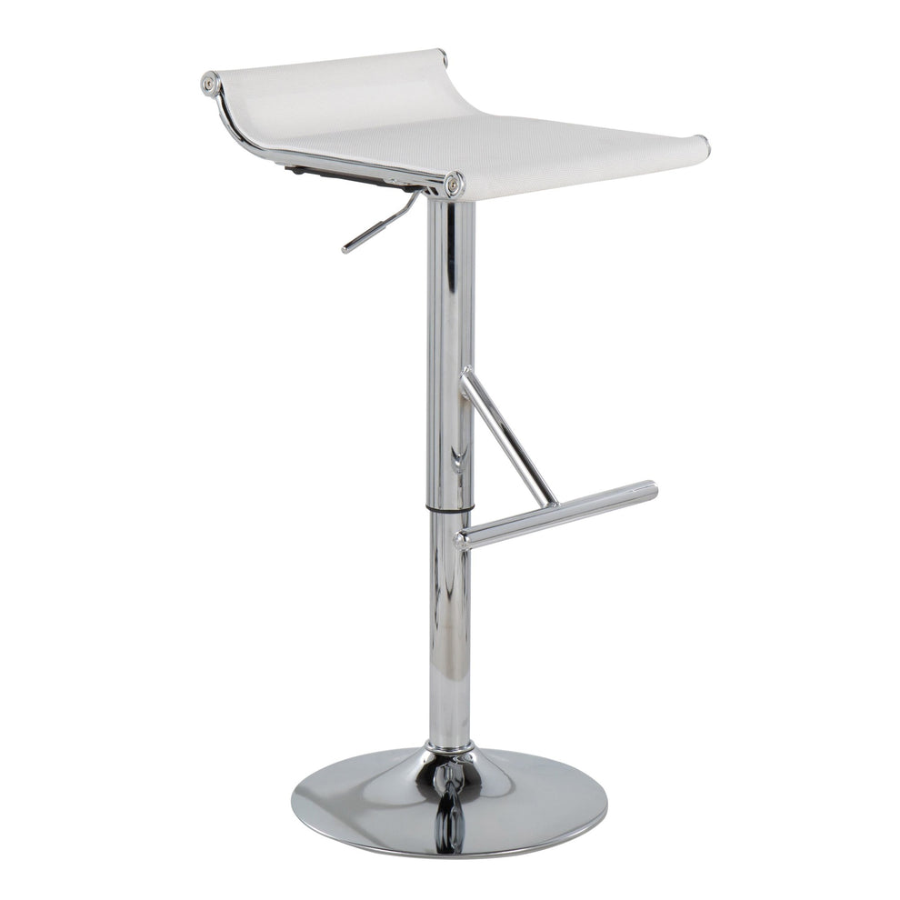 Mirage Ale Contemporary Adjustable Bar Stool in Chrome and Black Mesh By LumiSource | Bar Stools | Modishstore - 15