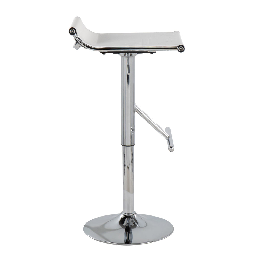 Mirage Ale Contemporary Adjustable Bar Stool in Chrome and Black Mesh By LumiSource | Bar Stools | Modishstore - 18