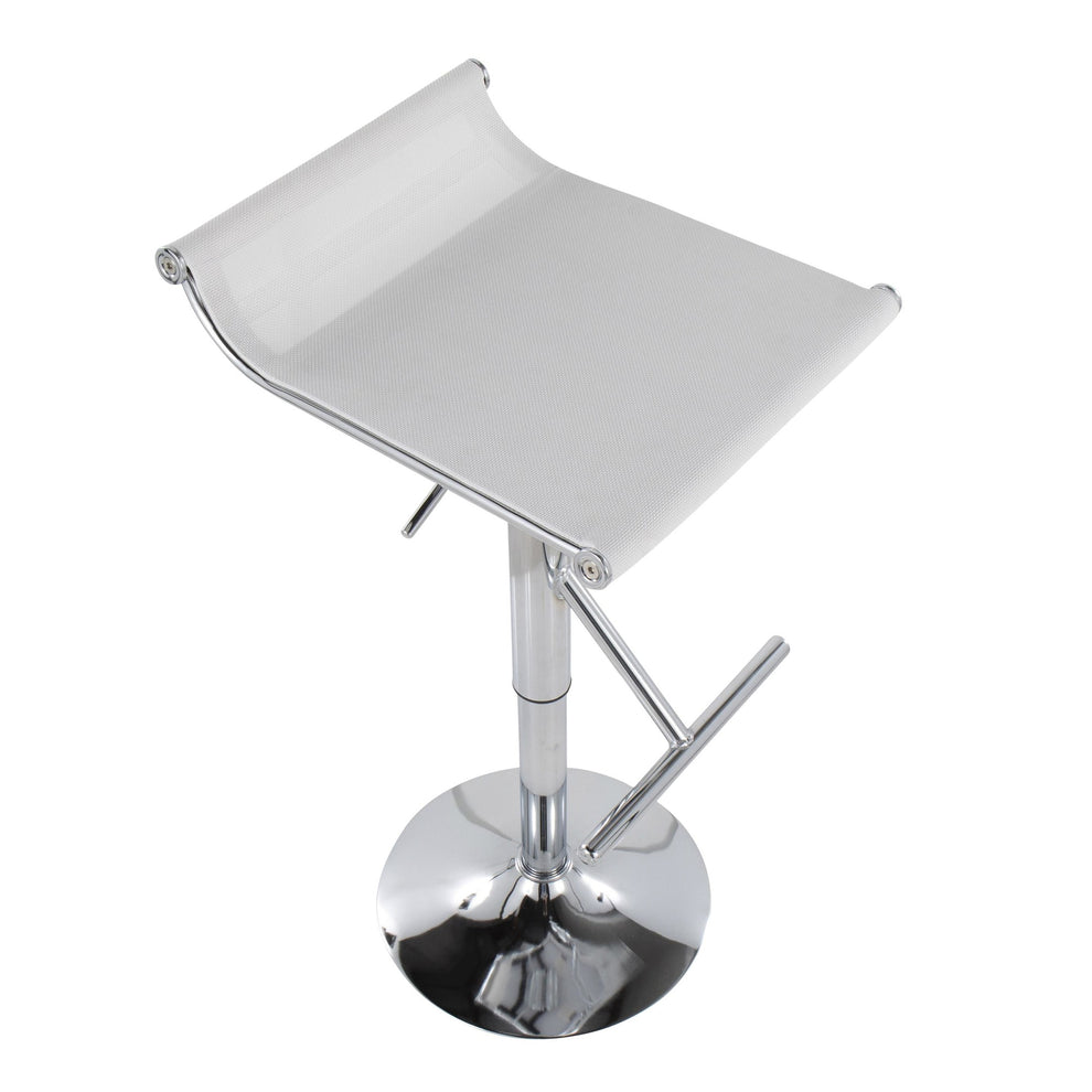 Mirage Ale Contemporary Adjustable Bar Stool in Chrome and Black Mesh By LumiSource | Bar Stools | Modishstore - 16