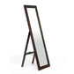 Baxton Studio Lund Dark Brown Wood Modern Mirror with Built-In Stand | Modishstore | Mirrors