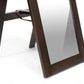 baxton studio lund dark brown wood modern mirror with built in stand | Modish Furniture Store-3