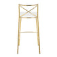 Modern Charlotte 30" Fixed-Height Barstool - Set of 2 Gold Metal, White PU By LumiSource | Bar Stools | Modishstore - 5
