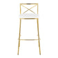 Modern Charlotte 30" Fixed-Height Barstool - Set of 2 Gold Metal, White PU By LumiSource | Bar Stools | Modishstore - 6