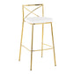 Modern Charlotte 30" Fixed-Height Barstool - Set of 2 Gold Metal, White PU By LumiSource | Bar Stools | Modishstore - 2