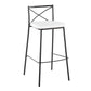 Modern Charlotte 30" Fixed-Height Barstool - Set of 2 Gold Metal, White PU By LumiSource | Bar Stools | Modishstore - 9