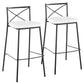 Modern Charlotte 30" Fixed-Height Barstool - Set of 2 Gold Metal, White PU By LumiSource | Bar Stools | Modishstore - 8