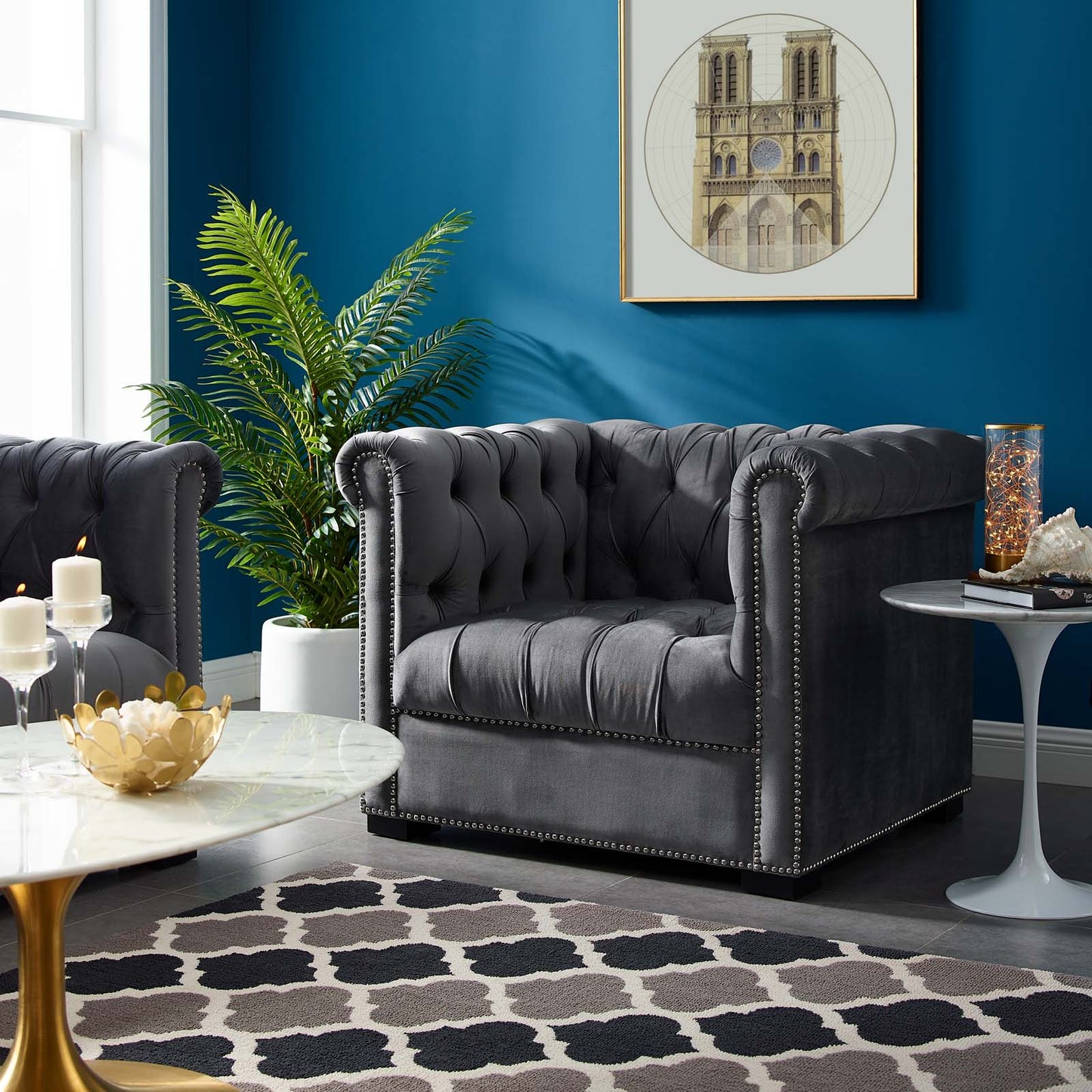 Modway Heritage Upholstered Velvet Armchair | Armchairs | Modishstore-13