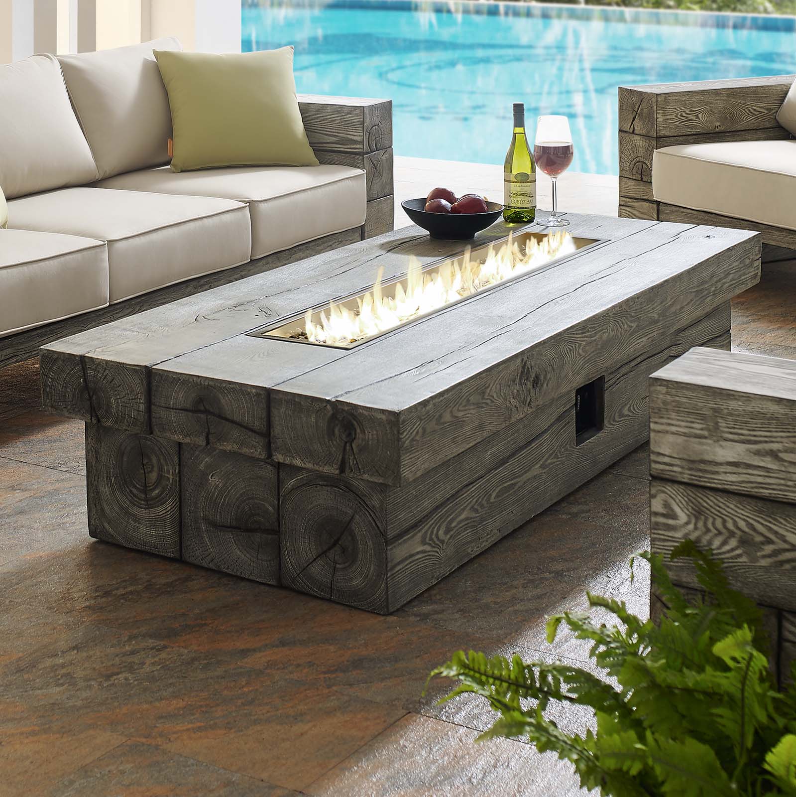 Modway Manteo 70" Rectangular Outdoor Patio Fire Pit Table - EEI-3563 | Outdoor Tables | Modishstore - 1