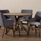 baxton studio monte mid century modern walnut wood round 5 piece dining set | Modish Furniture Store-6