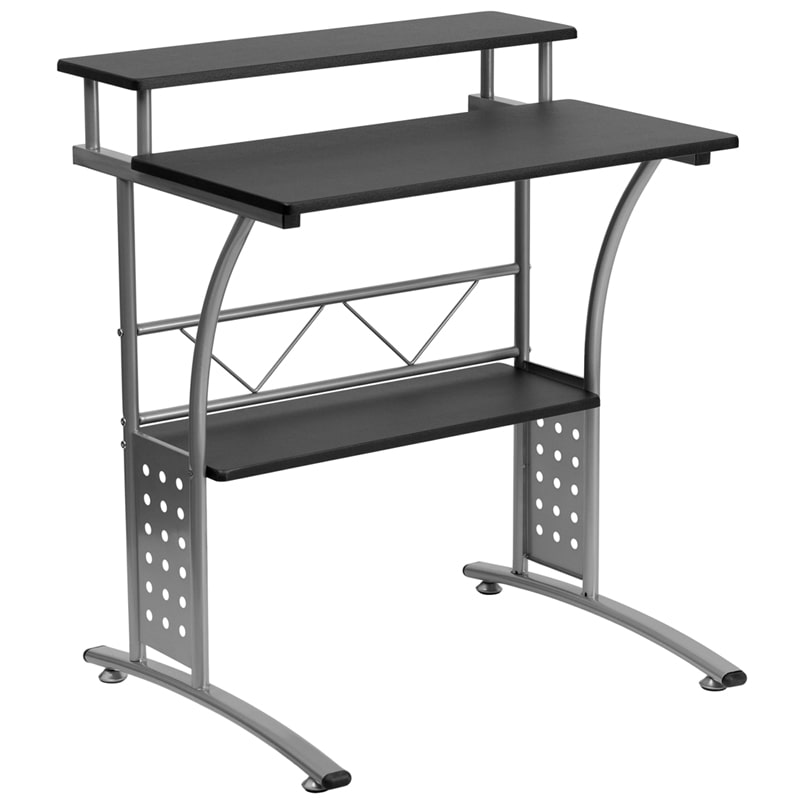 Clifton Black Computer Desk by Flash Furniture | Desks | Modishstore - 2