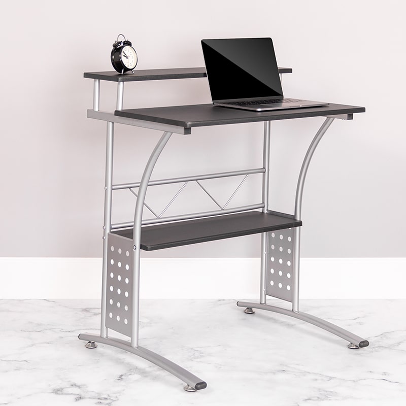 Clifton Black Computer Desk by Flash Furniture | Desks | Modishstore - 1