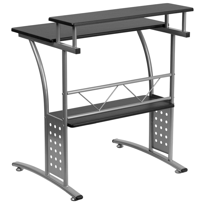 Clifton Black Computer Desk by Flash Furniture | Desks | Modishstore - 3