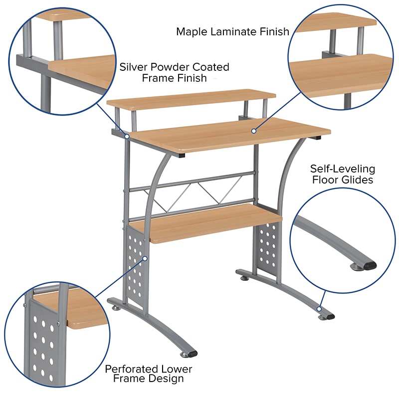 Clifton Computer Desk by Flash Furniture | Desks | Modishstore - 4