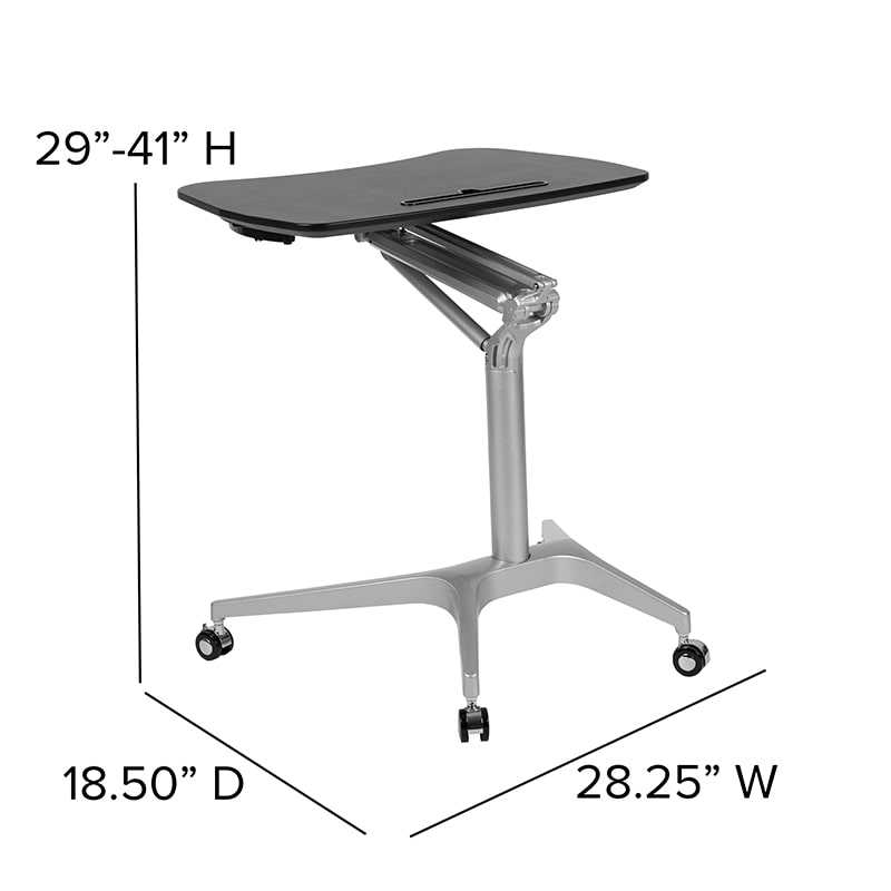Mobile Sit-Down, Stand-Up Computer Ergonomic Desk by Flash Furniture | Desks | Modishstore - 2