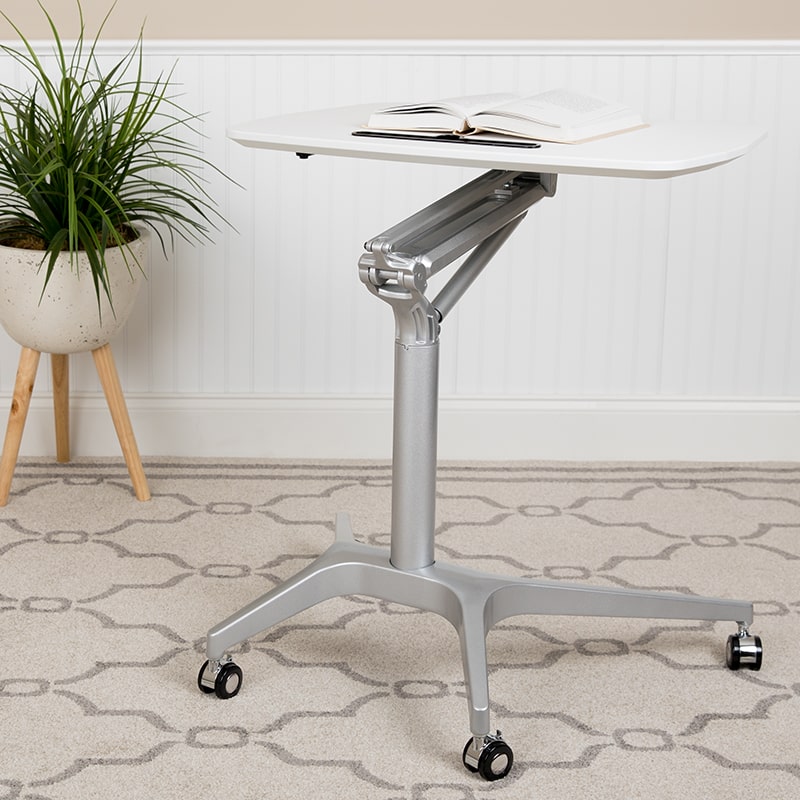 Mobile Sit-Down, Stand-Up Computer Ergonomic Desk by Flash Furniture | Desks | Modishstore - 24