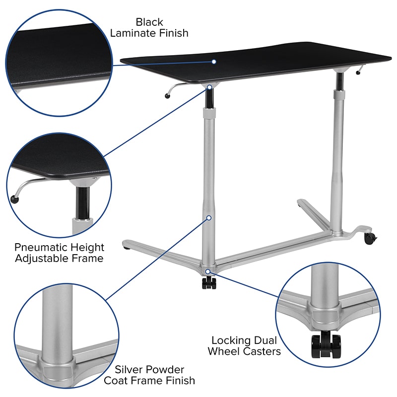 Sit-Down, Stand-Up Computer Ergonomic Desk by Flash Furniture | Desks | Modishstore - 6