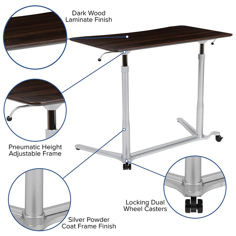 Sit-Down, Stand-Up Computer Ergonomic Desk by Flash Furniture | Desks | Modishstore - 17