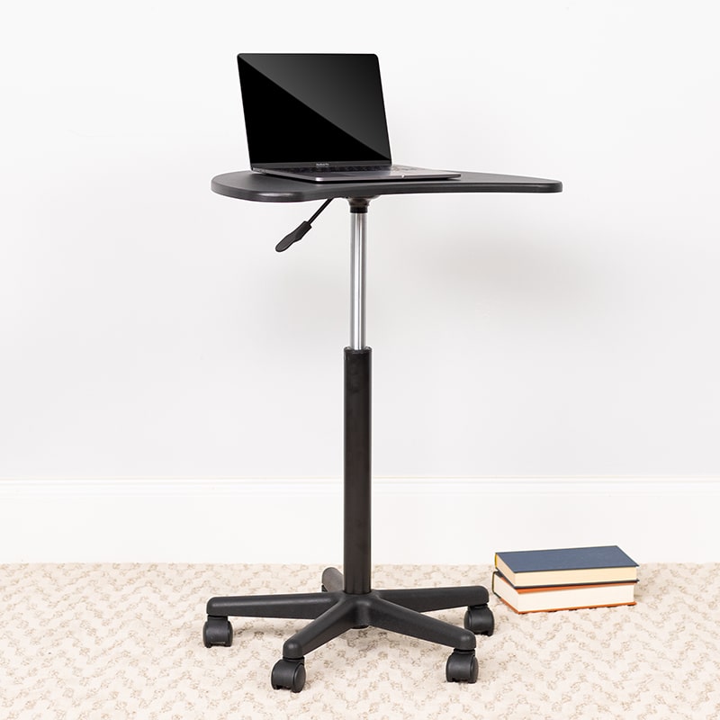 Black Sit to Stand Mobile Laptop Computer Desk | Desks | Modishstore - 3