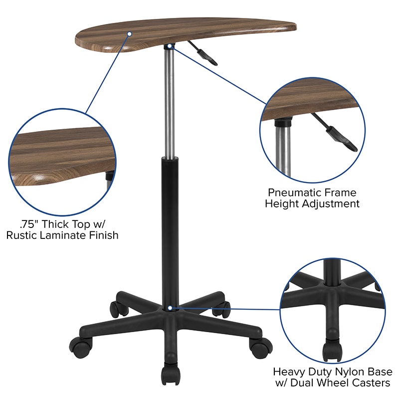 Stand Mobile Laptop Computer Desk by Flash Furniture | Desks | Modishstore - 19