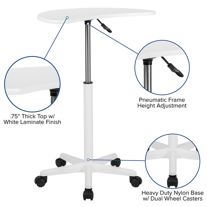 Stand Mobile Laptop Computer Desk by Flash Furniture | Desks | Modishstore - 33