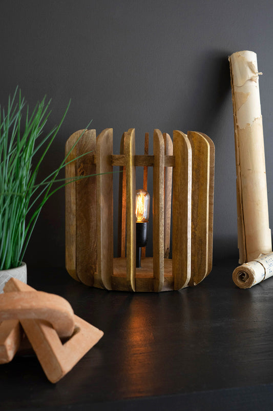 Table Lamp - Wooden Slats By Kalalou | Table Lamps | Modishstore