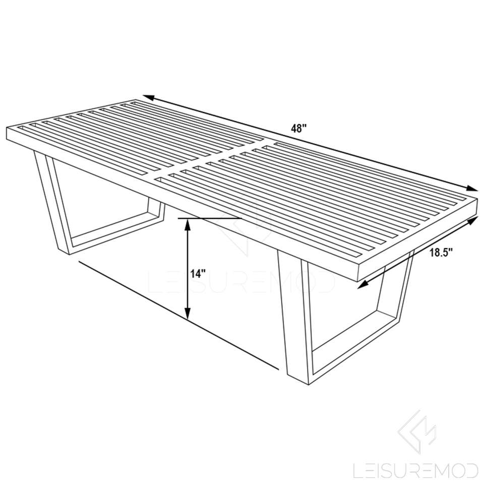 LeisureMod Mid-Century Inwood Platform Bench - 4 Feet | Benches | Modishstore - 7