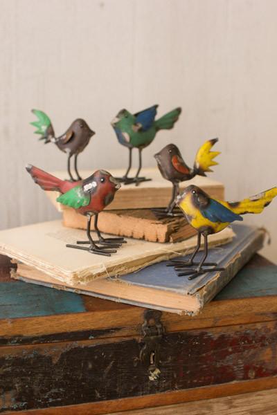 Kalalou Set of Five Recycled Metal Birds | Modishstore | Home Accents
