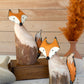 Set Of Two Recycled Wood And Iron Foxes By Kalalou | Animals & Pets | Modishstore