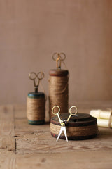 Kalalou Wooden Spools With Jute Twine And Scissors - Set Of 3