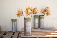 Kalalou Recycled Silver Metal Ammunition Canister Vase