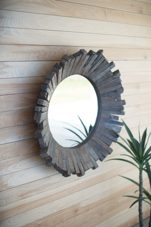 Recycled Wooden Mirror By Kalalou | Modishstore | Mirrors