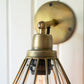 Antique Brass Wall Lamp With Caged Glass Shade By Kalalou-2