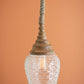 Clear Glass And Mango Wood Pendant Light With Rope By Kalalou-4