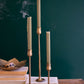 Set Of Three Metal Taper Candle Holders - Antique Brass #1 By Kalalou | Candle Holders | Modishstore