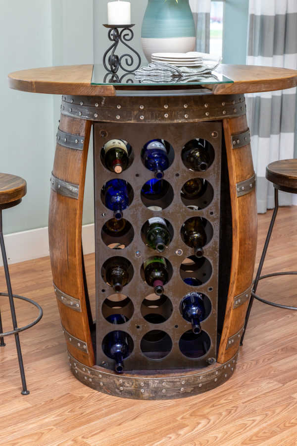 Napa East Wine Storage Table: 36" Round Set with Stools