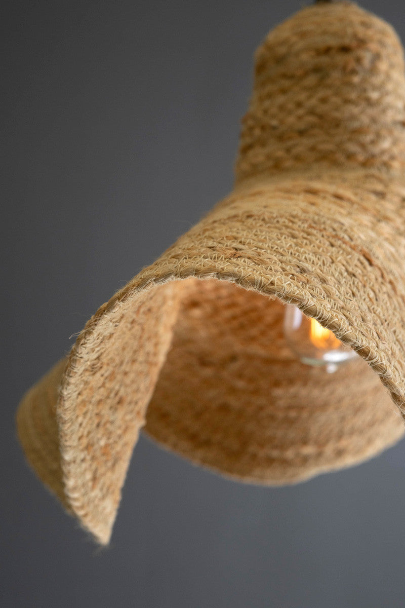 Woven Seagrass Floppy Hat Pendant Light By Kalalou | Pendant Lamps | Modishstore - 2