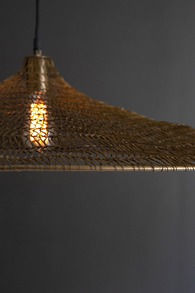 Large Wire Hat Pendant Lamp By Kalalou | Pendant Lamps | Modishstore - 2