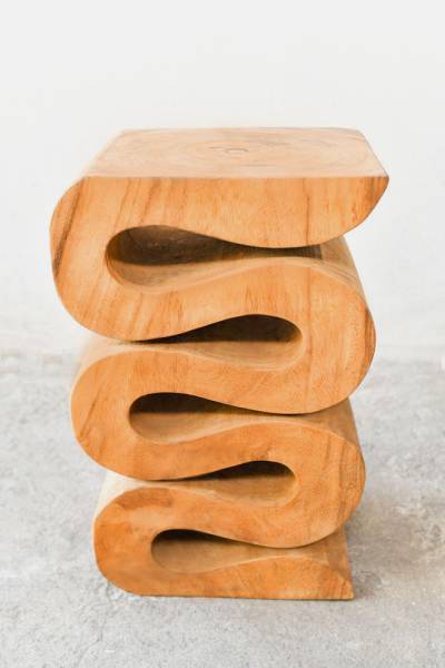 Zigzag Table in Teakwood-2