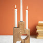 Triple Reclaimed Heart Wood Taper Candle Holder By Kalalou | Candle Holders | Modishstore