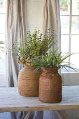 Kalalou Set Of Two Mango Wood Urns