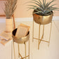 Brass finish planters with stands Set Of 2 By Kalalou-2