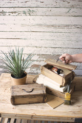 Repurposed Wooden Brick Mold Box With Lid By Kalalou
