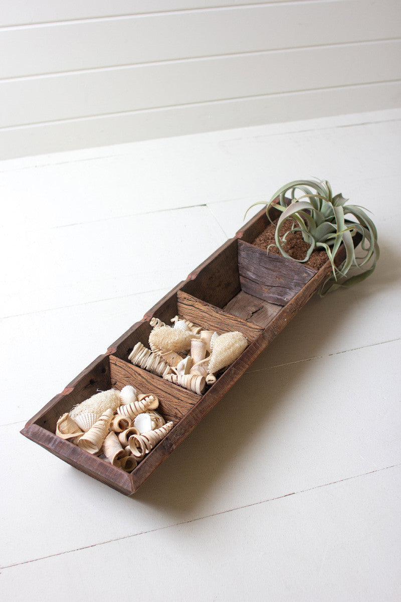 Four Section Recycled Wood Succulent Tray | Decorative Trays & Dishes |  Modishstore 