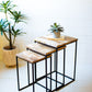 Nesting square mango wood and metal tables Set of 3 By Kalalou-2