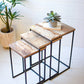 Nesting square mango wood and metal tables Set of 3 By Kalalou-3