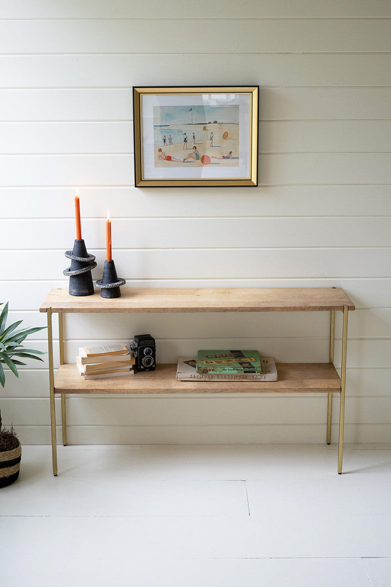 Iron Console Table With Mango Wood Shelves By Kalalou | Modishstore | Console Tables