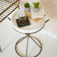 Iron Hour Glass Side Table with Marble Top By Kalalou-2